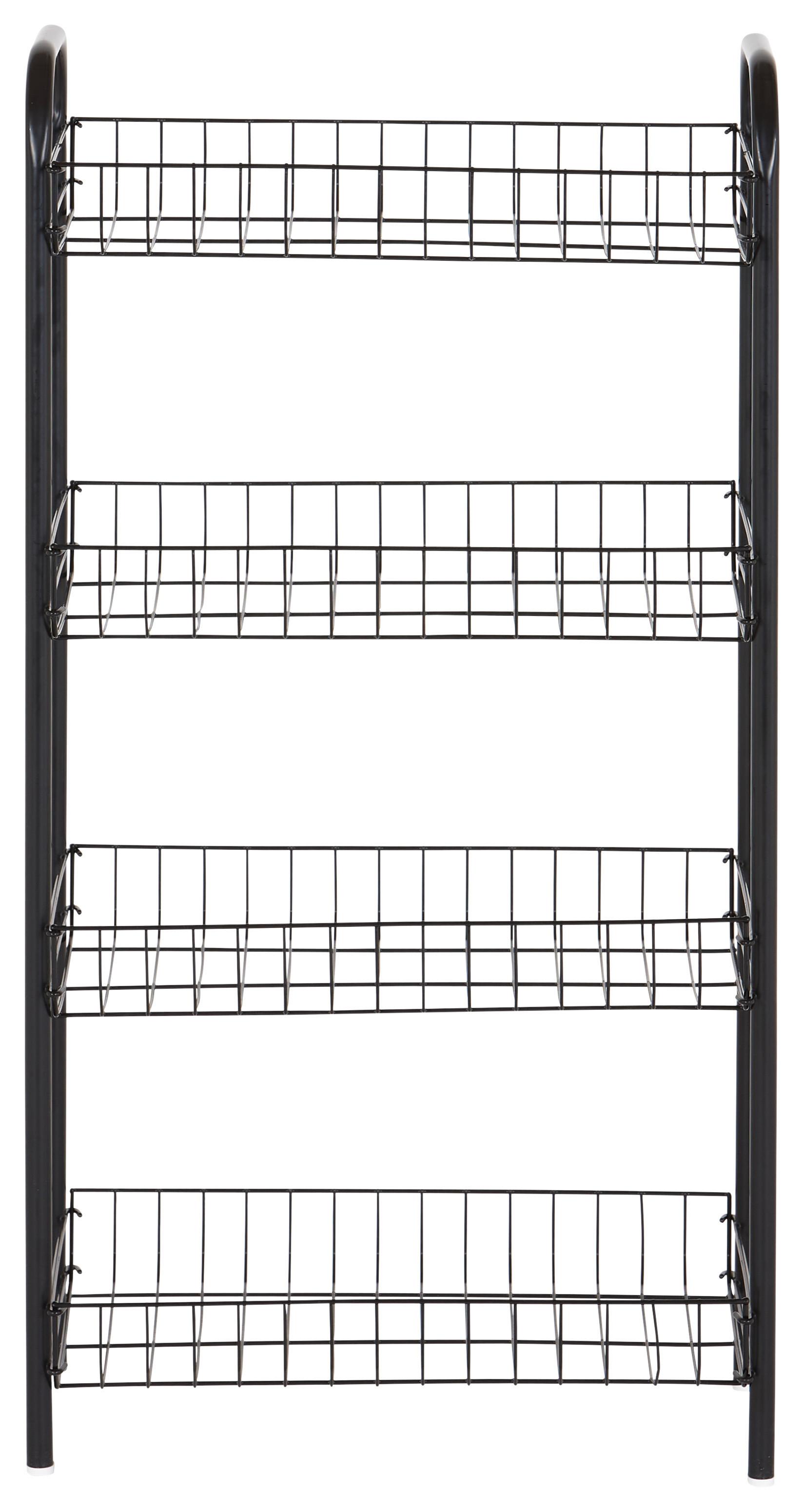 Aufbewahrungsregal Sprinter - Schwarz, Basics, Kunststoff/Metall (41/23/80cm) - Metaltex