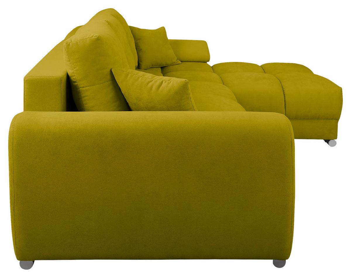 Ecksofa Azzuro Grün S: 256x175 Cm - Silberfarben/Grün, Design, Textil (256/175cm) - Livetastic