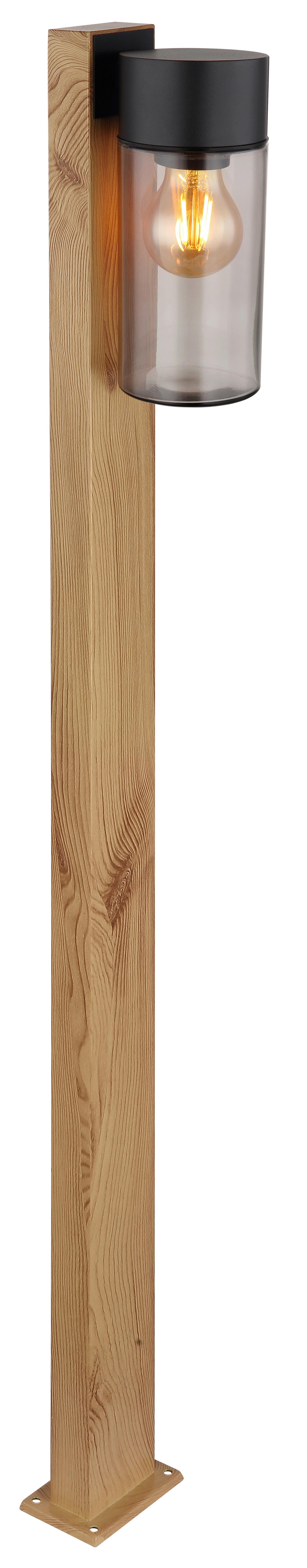 Außenleuchte 31977 - Schwarz, Natur, Glas/Metall (9/14,5/100cm) - Globo