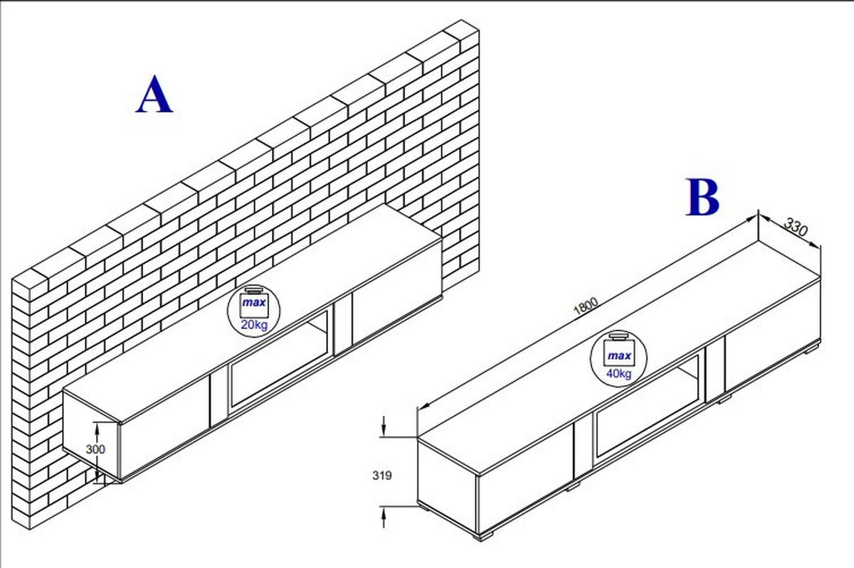 OBÝVACÍ STĚNA CARO - černá/dub wotan, Trend, kompozitní dřevo/plast (262/141,9/33cm) - Livetastic