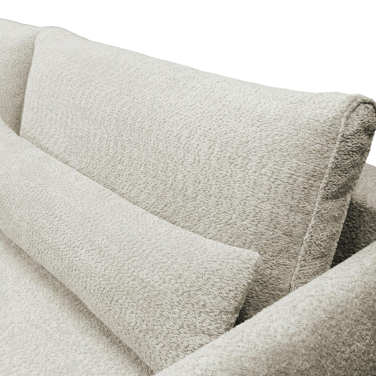 Ecksofa Abriamo Creme 273x204 Cm - Creme/Schwarz, Design, Textil (273/204cm) - MID.YOU