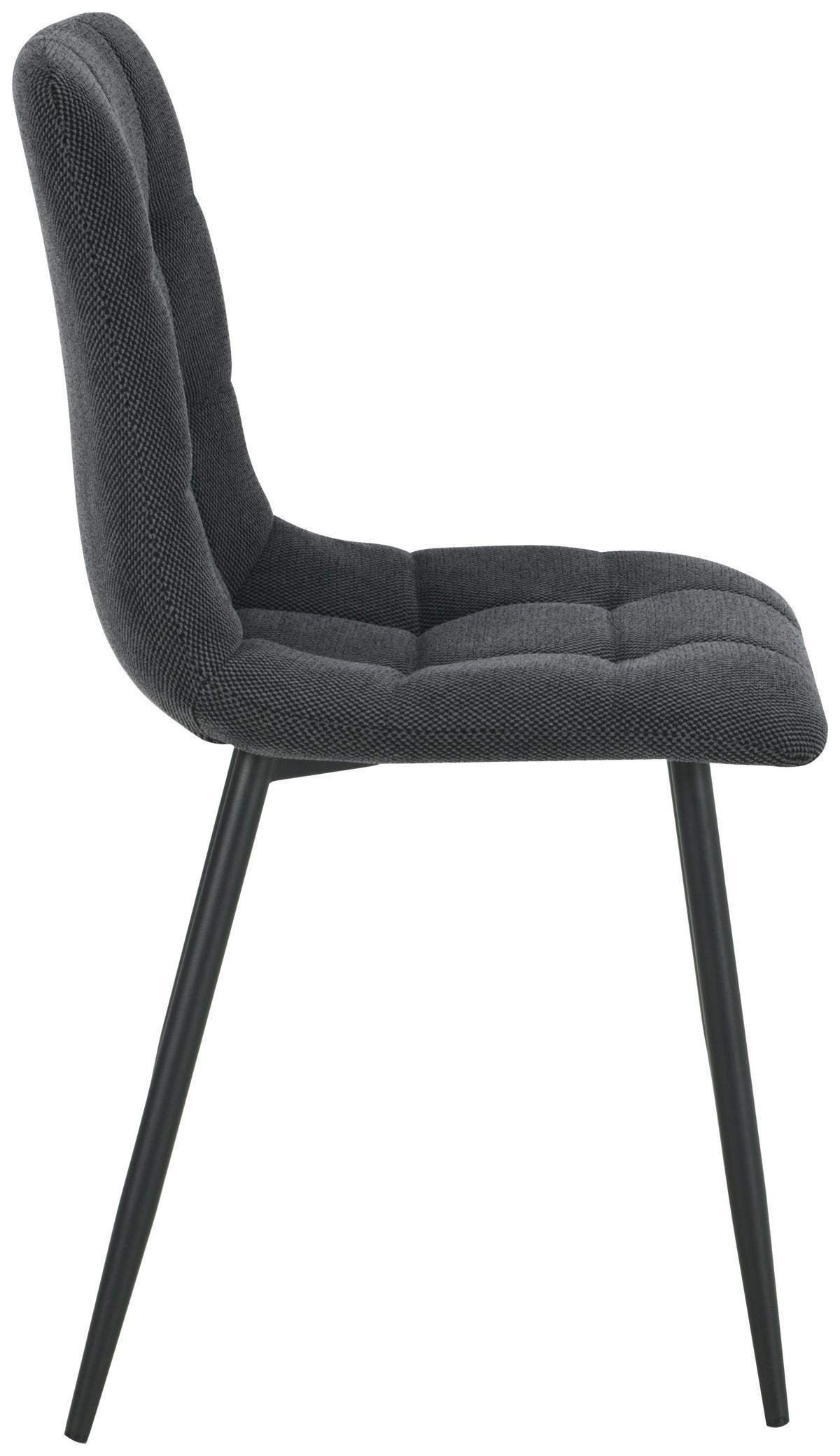 Vierfußstuhl Adea Leinenoptik Schwarz, B: 45 cm - Schwarz, KONVENTIONELL, Holz/Textil (45/88/55cm) - P & B