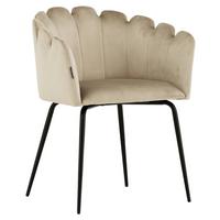 Stuhl Limhamn - Beige/Schwarz, Design, Textil/Metall (52/76.5/51cm) - Livetastic