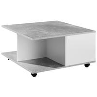 Konfererenčny stolík bielo-sivý - sivá/biela, Modern, kompozitné drevo/plast (70/70/36,5cm) - MID.YOU