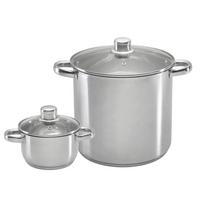 Kochtopfset Mike - Klar/Edelstahlfarben, Basics, Glas/Metall - Luca Bessoni