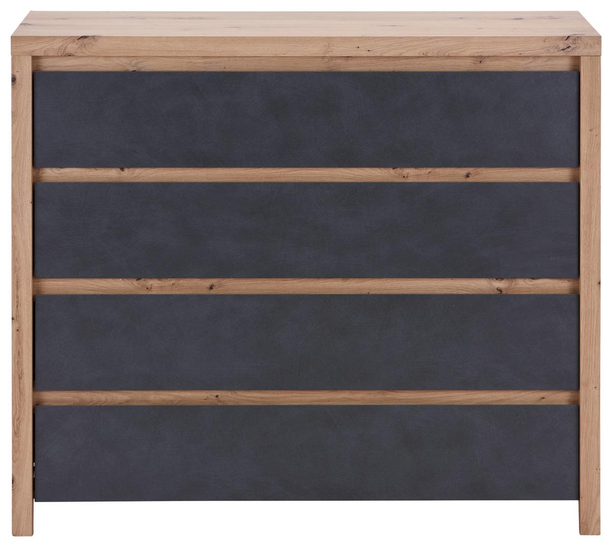 Kommode B: 105 Cm Larios, Graphitfarben/eiche Dekor - Graphitfarben/Eiche Artisan, MODERN, Holzwerkstoff (105/91/40cm)