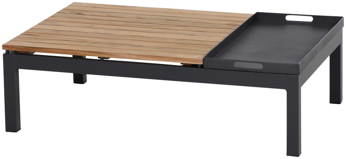 Loungetisch Aus Stahl und Echtholz - Anthrazit/Teakfarben, MODERN, Holz/Metall (102/70/27,5cm) - Siena Garden