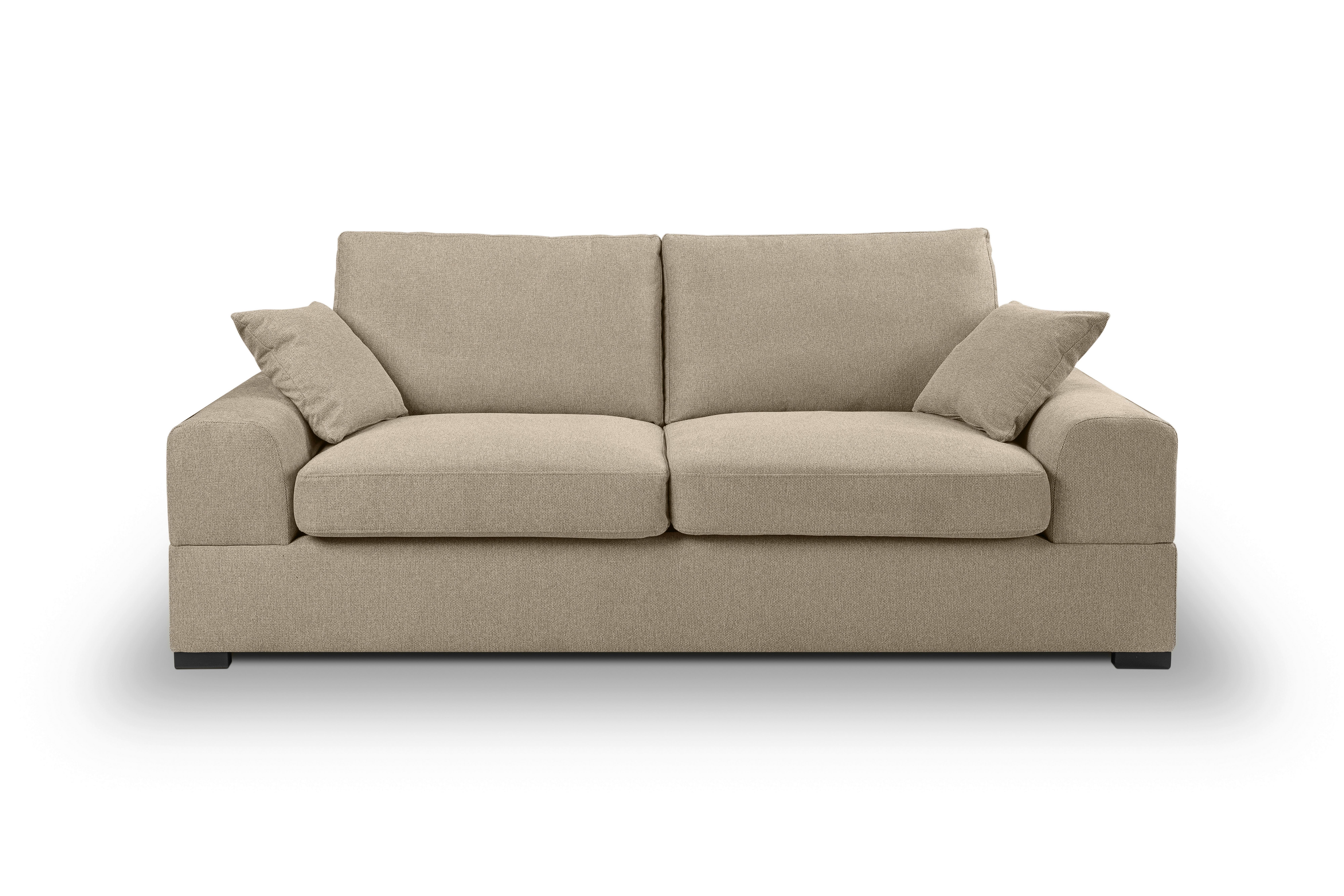 3-sitzer-sofa Veda Beige S: 221x93cm - Beige/Schwarz, Basics, Textil (221/93cm) - MID.YOU