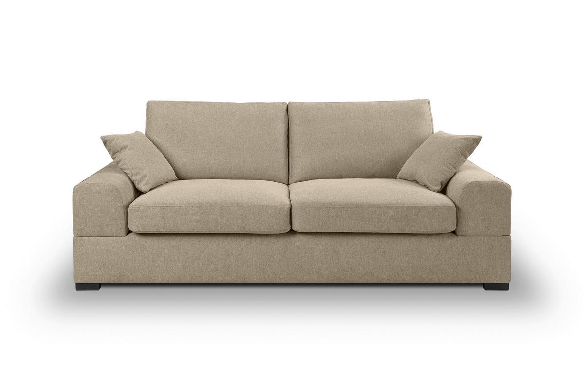 3-sitzer-sofa Veda Beige S: 221x93cm - Beige/Schwarz, Basics, Textil (221/93cm) - MID.YOU