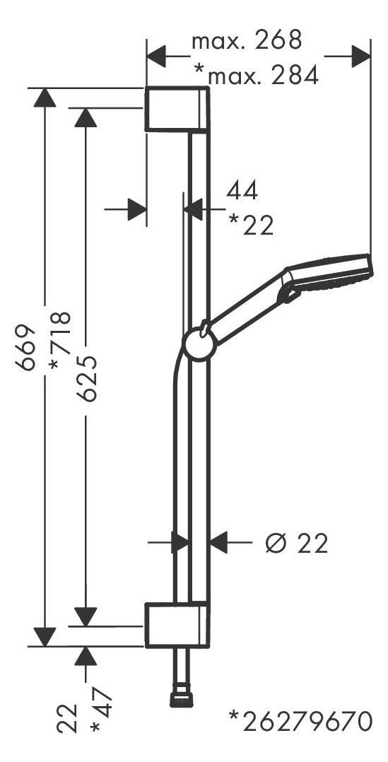 Brausegarnitur Vernis Blend Chromfarben 2-Fach verstellbar - Chromfarben, Basics, Kunststoff/Metall (10/66,9/26,8cm) - Hansgrohe