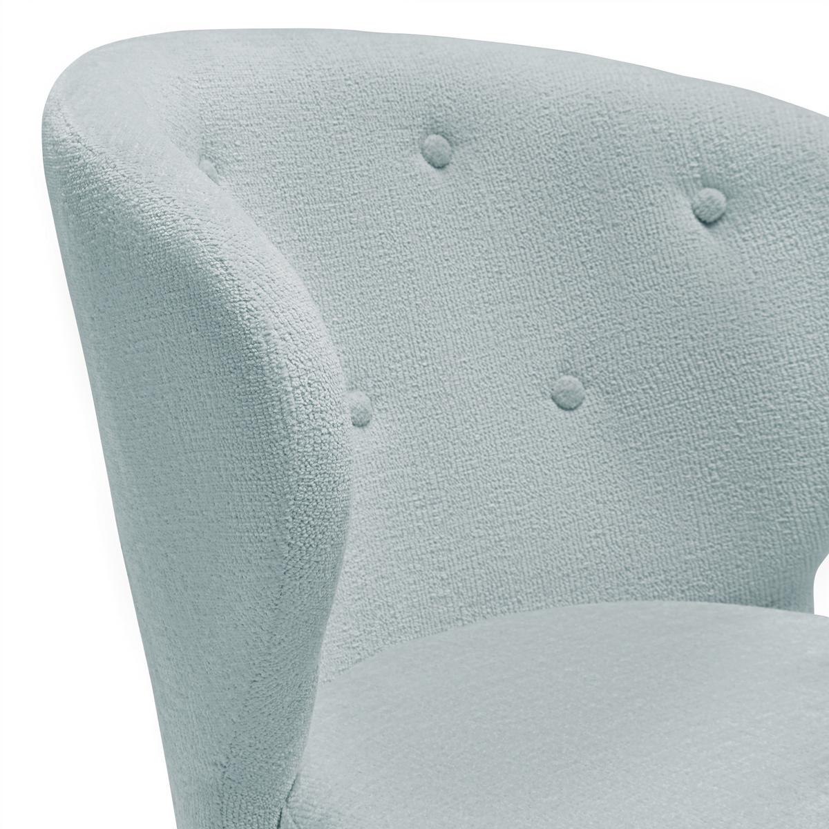 Trendové kreslo FLORIS, sivomodrá ženilka, max. 140 kg - čierna/sivomodrá, Romantik / Landhaus, kov/drevo (67/77/73cm) - Mömax