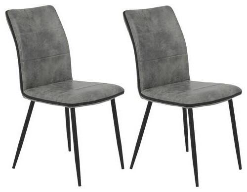 Stuhl-Set Caronine S Grau - Schwarz/Grau, MODERN, Textil/Metall (44/87/57cm) - MID.YOU