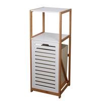 Regál do kúpeľne DUSTIN - biela, Modern, drevo/kompozitné drevo (36/98/33cm) - ecoTree