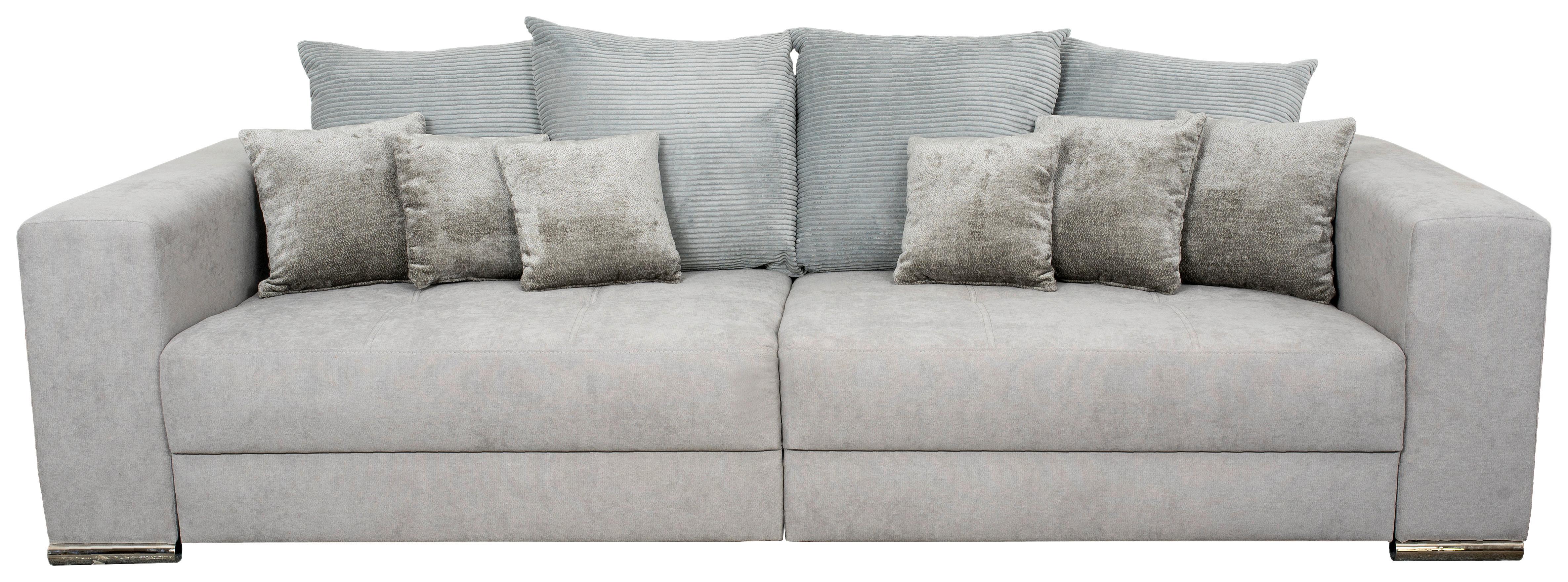 Velká pohovka ROSE světle šedá - černá/světle šedá, Moderní, textil/plast (262/85/111cm)