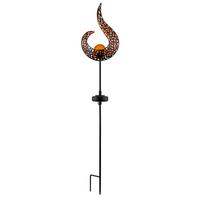 Solarleuchte Goldfarben Schwarz - Gelb/Goldfarben, Design, Glas/Metall (16,5/6,5/90cm) - Globo