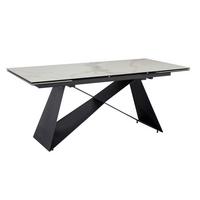 Esstisch Weiß L: 180 cm - Schwarz/Weiß, Design, Keramik/Metall (180/95/78cm) - MID.YOU