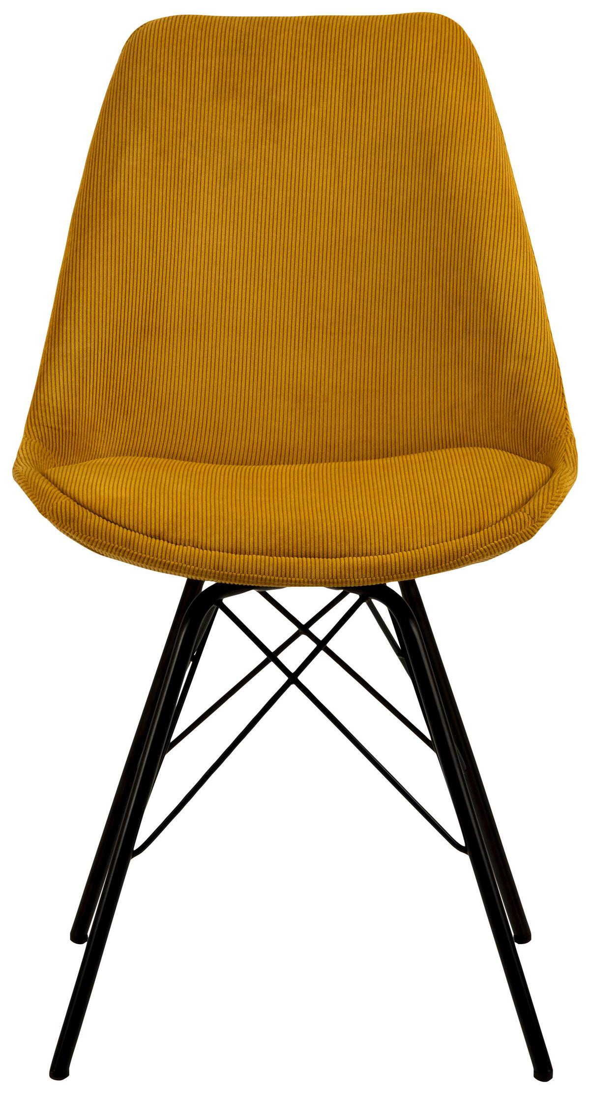 Jídelní židle ERIS žlutá kord - černá/žlutá, Konvenční, kov/textil (48,5/85,5/54cm) - MID.YOU
