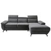 Ecksofa Rima - Anthrazit/Silberfarben, MODERN, Textil (262/182cm) - Trendmanufaktur