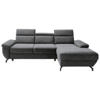 Ecksofa Rima - Anthrazit/Silberfarben, MODERN, Textil (262/182cm) - Trendmanufaktur
