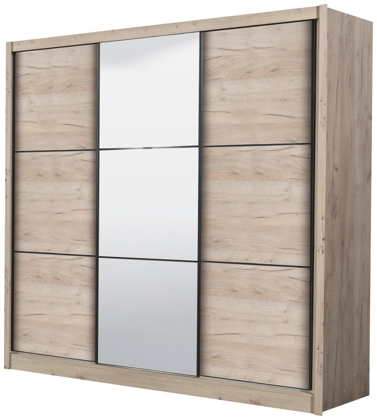 Tolóajtós Szekrény Navara 242/215,5 Cm - tölgyfa, Basics (242/215,5/60,5cm)