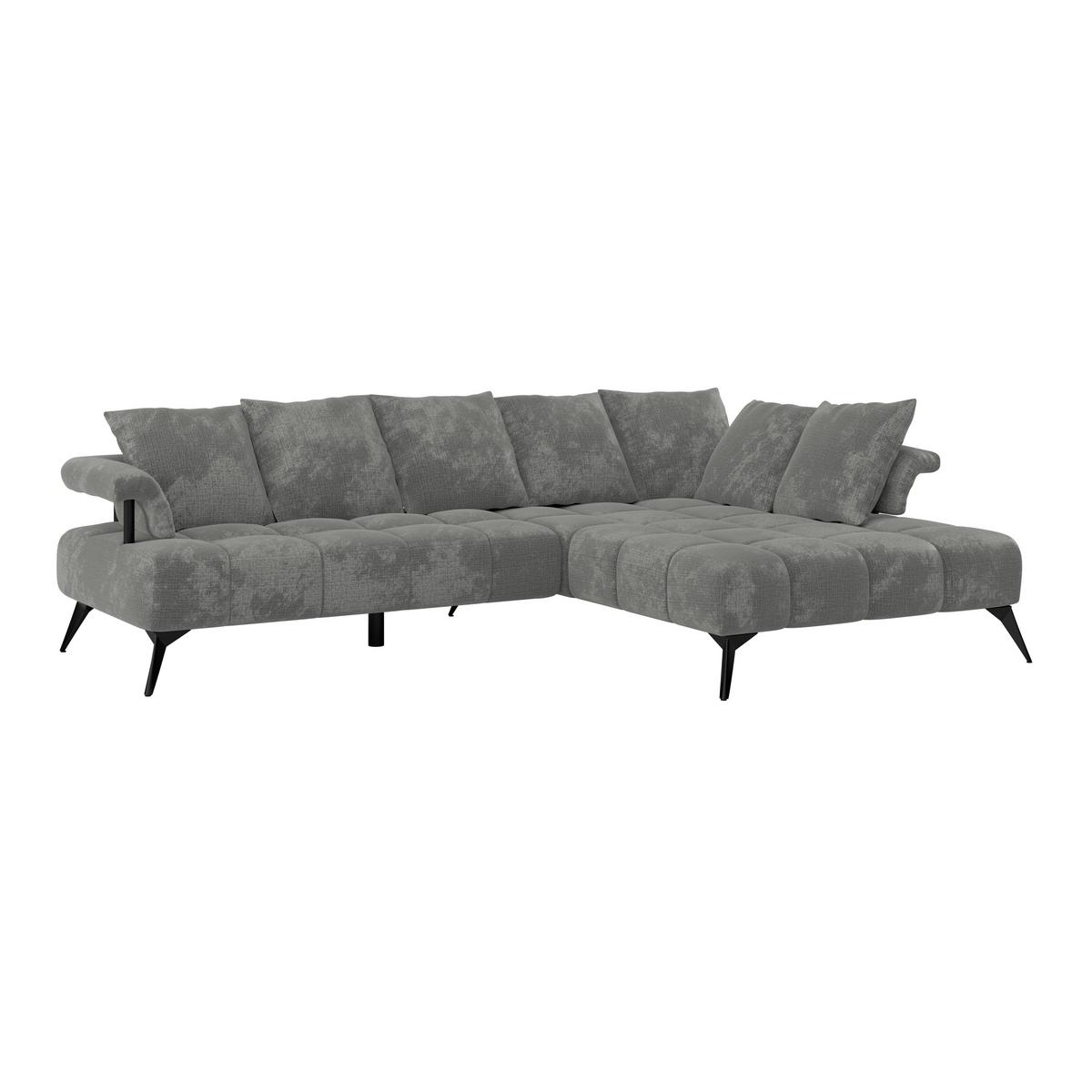 Ecksofa Vanessa New - Schwarz/Grau, MODERN, Textil (297/200cm)