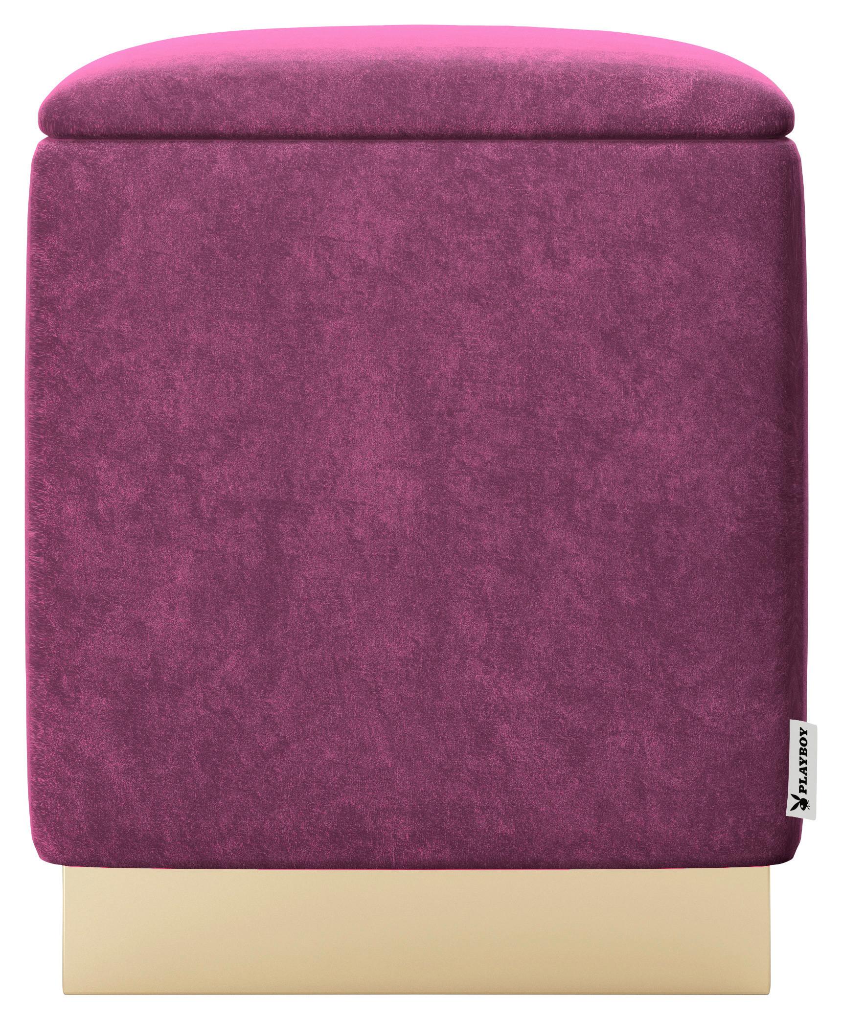 Hocker Betty - Lila/Goldfarben, LIFESTYLE, Textil (37/44/37cm) - Playboy