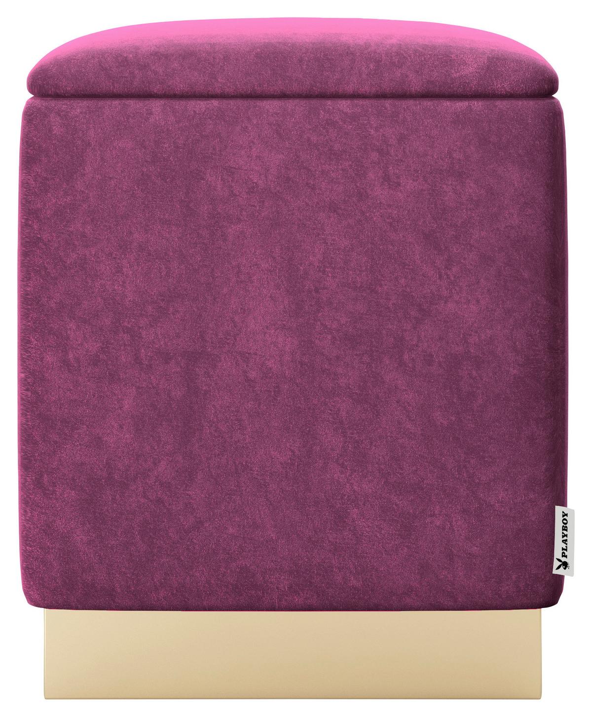 Hocker Betty - Lila/Goldfarben, LIFESTYLE, Textil (37/44/37cm) - Playboy