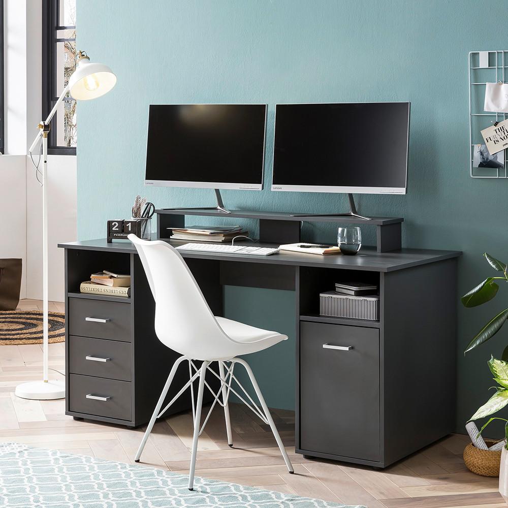 Schreibtisch Niels 1160 - Anthrazit, MODERN, Holzwerkstoff (70/115,8/74cm) - MID.YOU