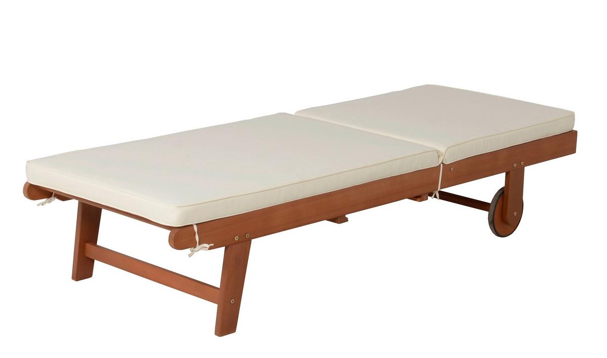 Sonnenliege San Diego - Beige/Braun, Basics, Holz/Textil (64/89/83cm) - Gardenson