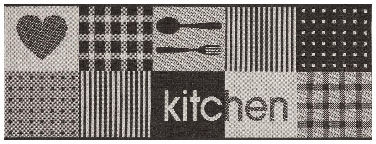 Teppich Läufer Küche Grau Kitchen 80x200 Cm - Anthrazit/Silberfarben, Basics, Textil (80/200cm) - James Wood