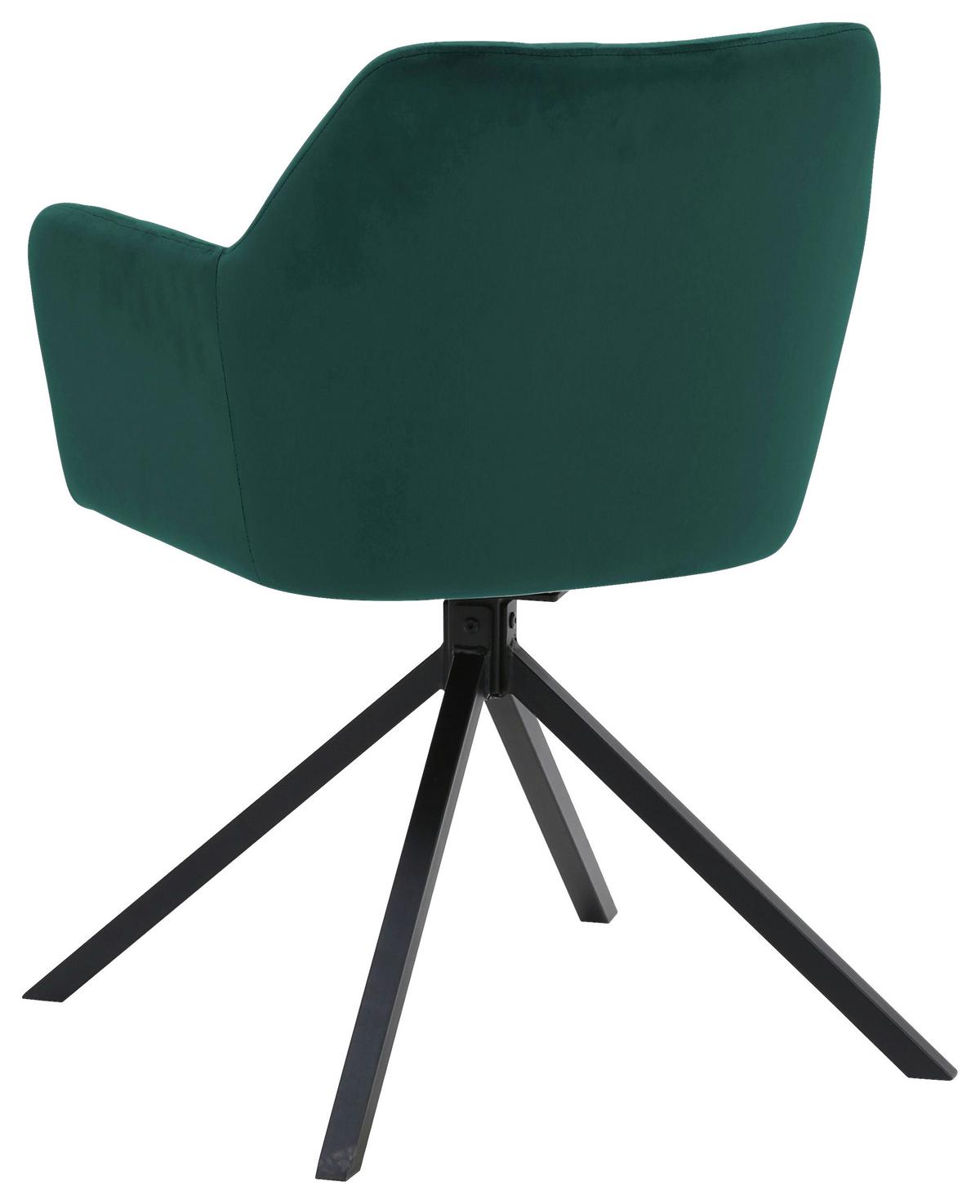 Stuhl Patti Grün, Sitzfl. 360° drehbar - Schwarz/Grün, KONVENTIONELL, Textil/Metall (58/81/54cm)
