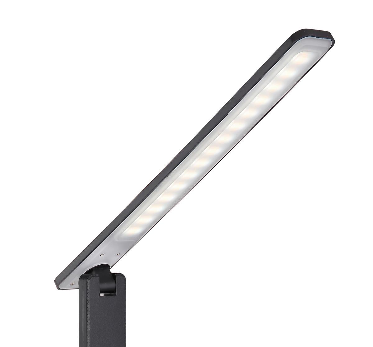 Led-tischlampe Dimmbar Opal/schwarz Touch - Opal/Schwarz, Design, Kunststoff (42/11,5/56,5cm) - Globo