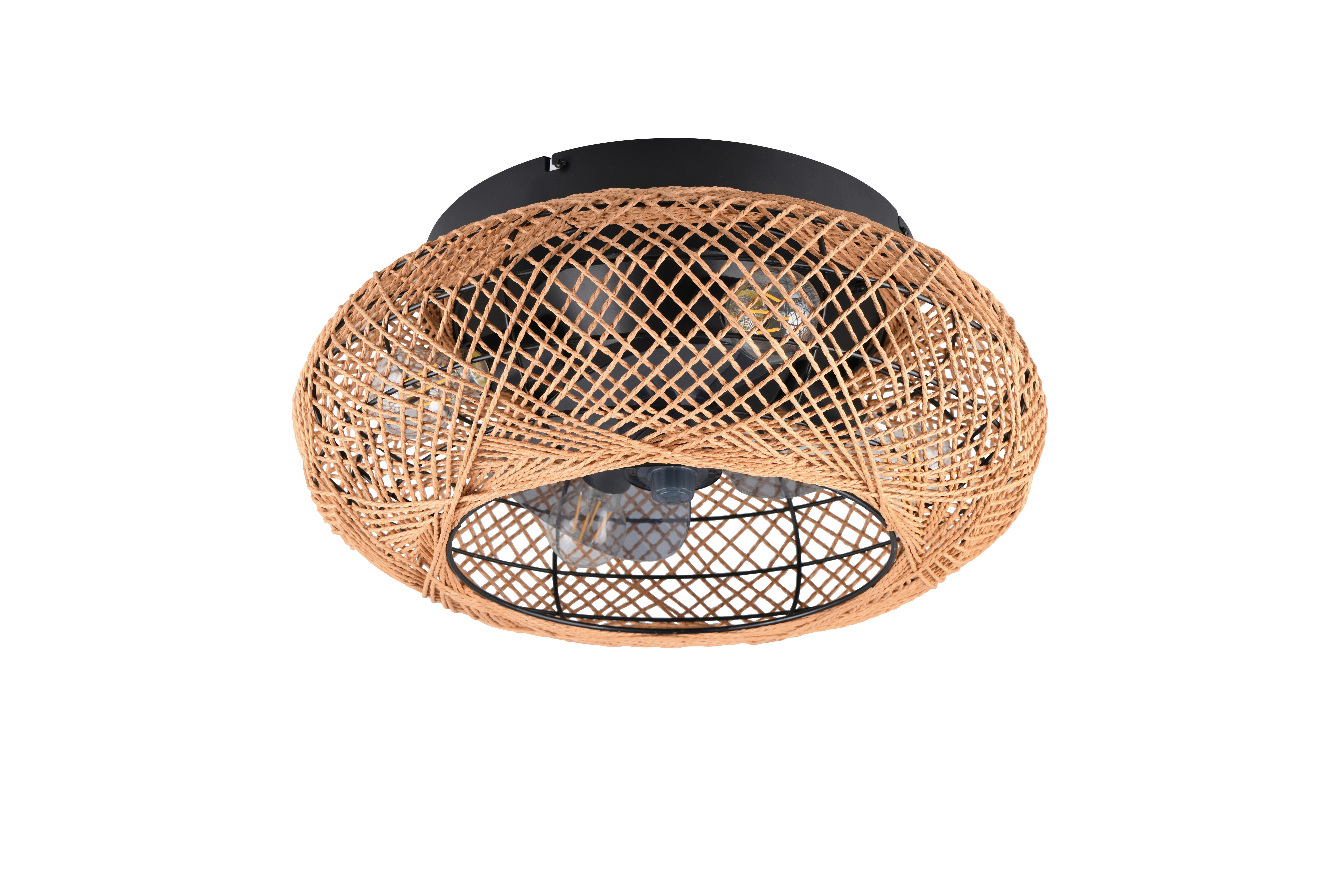 Deckenventilator Lillesand Schwarz D: 50 cm - Transparent/Schwarz, Design, Kunststoff/Metall (50/21,5cm)