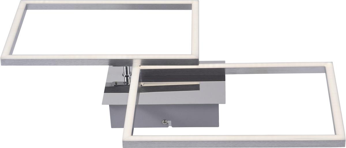 Stropní LED svítidlo Olo, 28 Watt, 50/38,8/8 cm - barvy chromu/barvy hliníku, Romantický / Rustikální, kov/plast (50/38,8/8cm) - Mömax