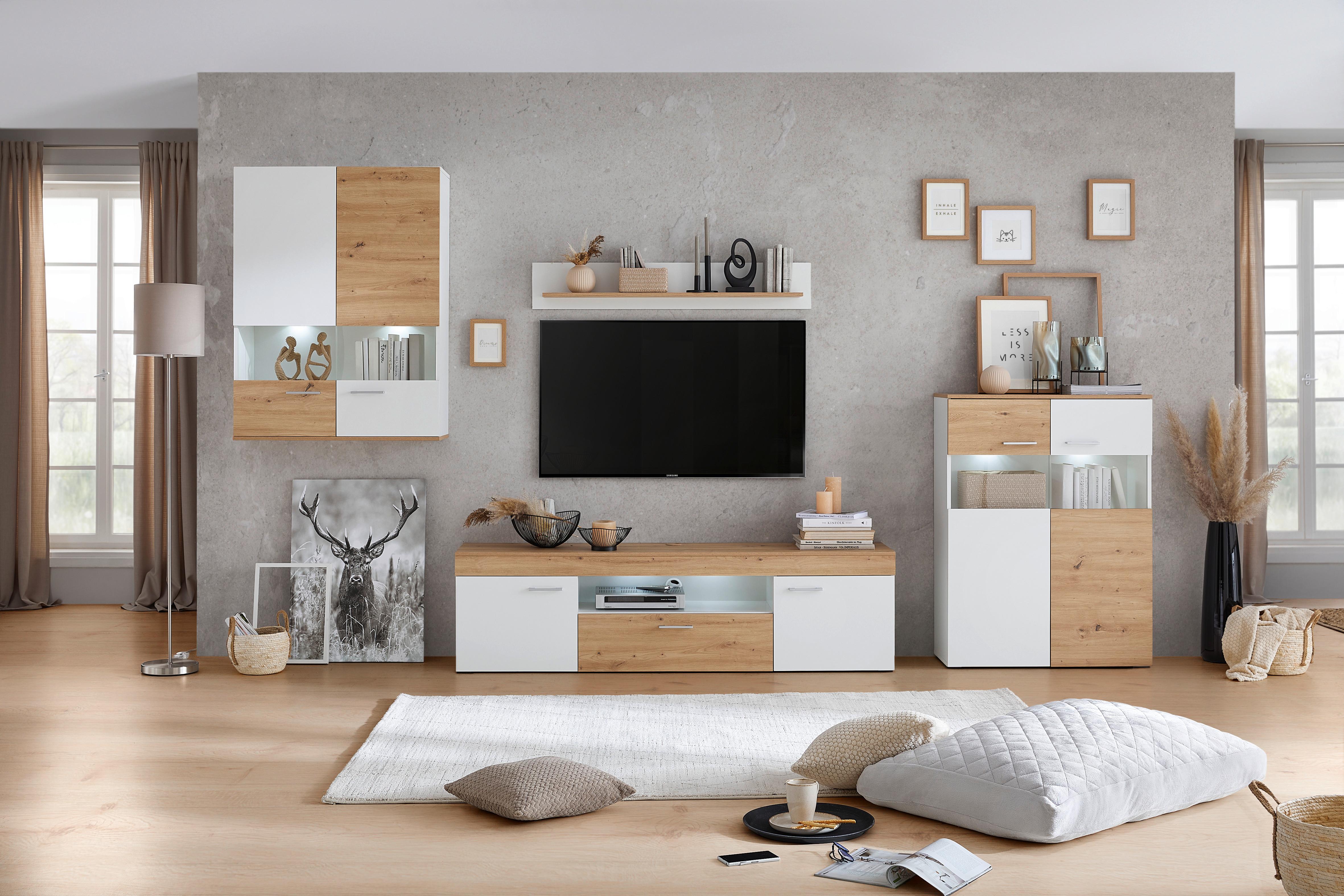 TV-Lowboard Valencia 180 cm Artisan Eiche Dekor - MODERN, Holzwerkstoff (180/49,4/40cm)