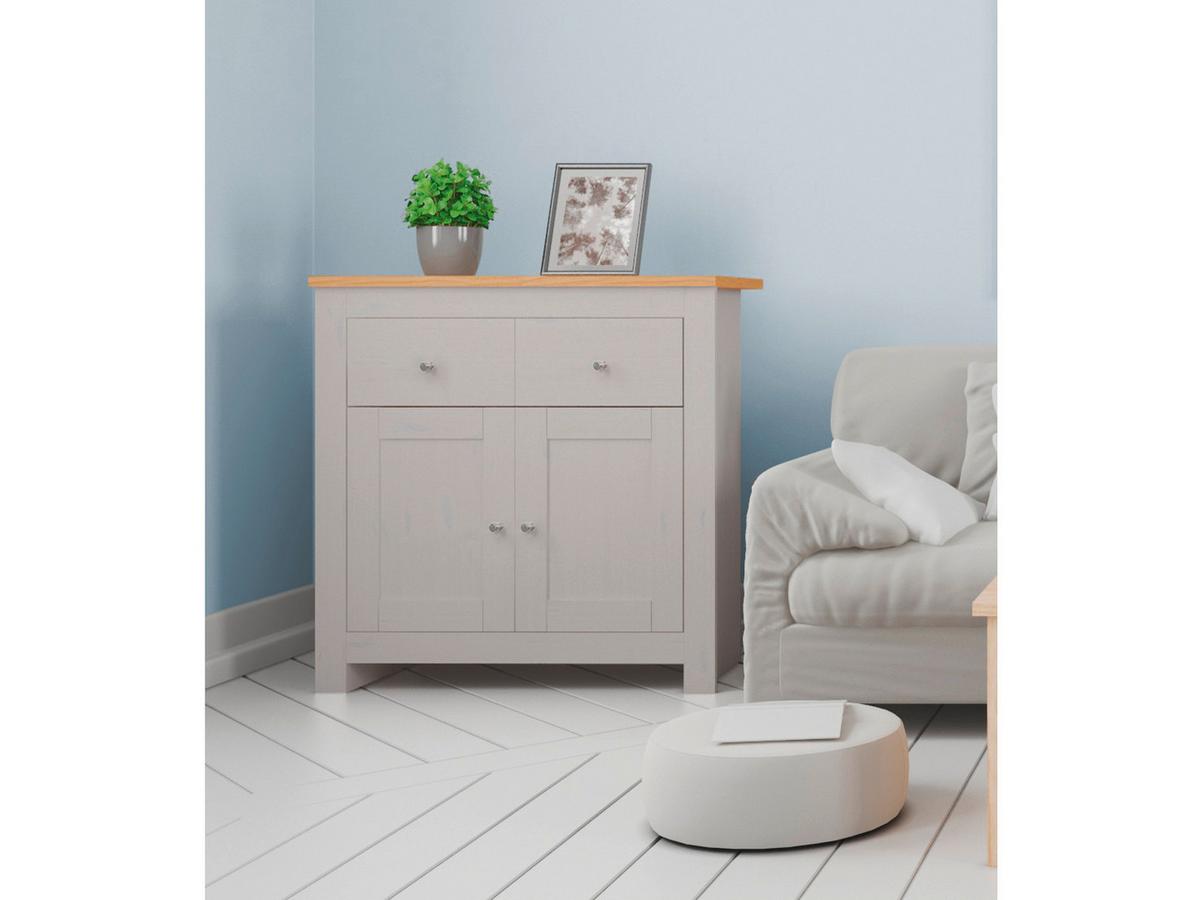 Sideboard Emerald Grau B: 79 cm - Eichefarben/Grau, Design, Holzwerkstoff (79/81/35cm) - MID.YOU