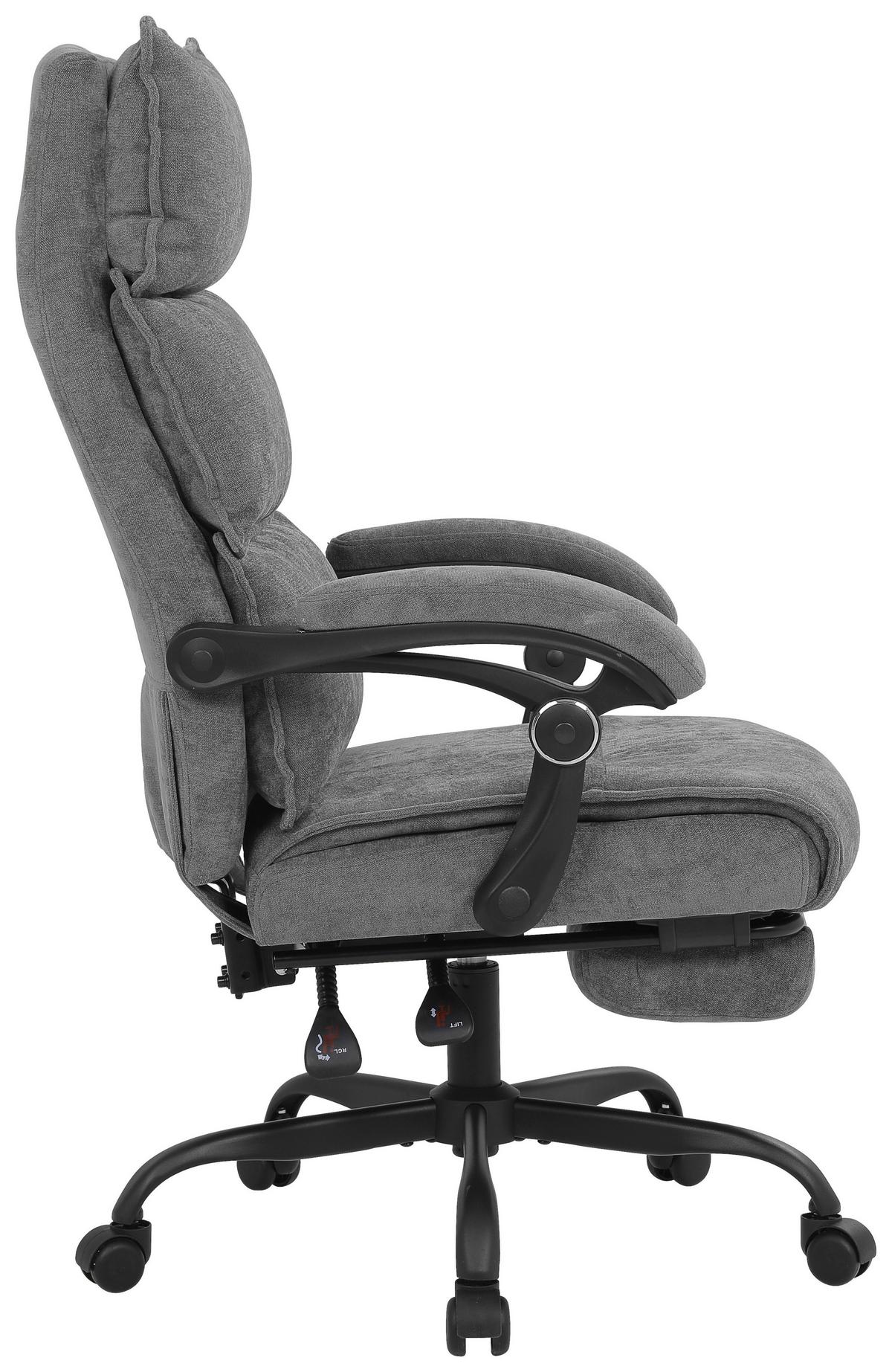 Drehstuhl Verona - Schwarz/Grau, LIFESTYLE, Holz/Kunststoff (66/112-120/62cm) - MID.YOU