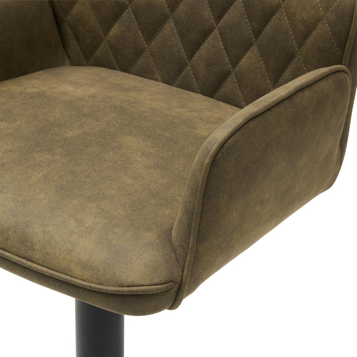 Barhocker Höhenverstellbar Mit Lehne Wanda Webstoff Grün - Schwarz/Grün, KONVENTIONELL, Textil/Metall (51/90-111/52cm) - MID.YOU