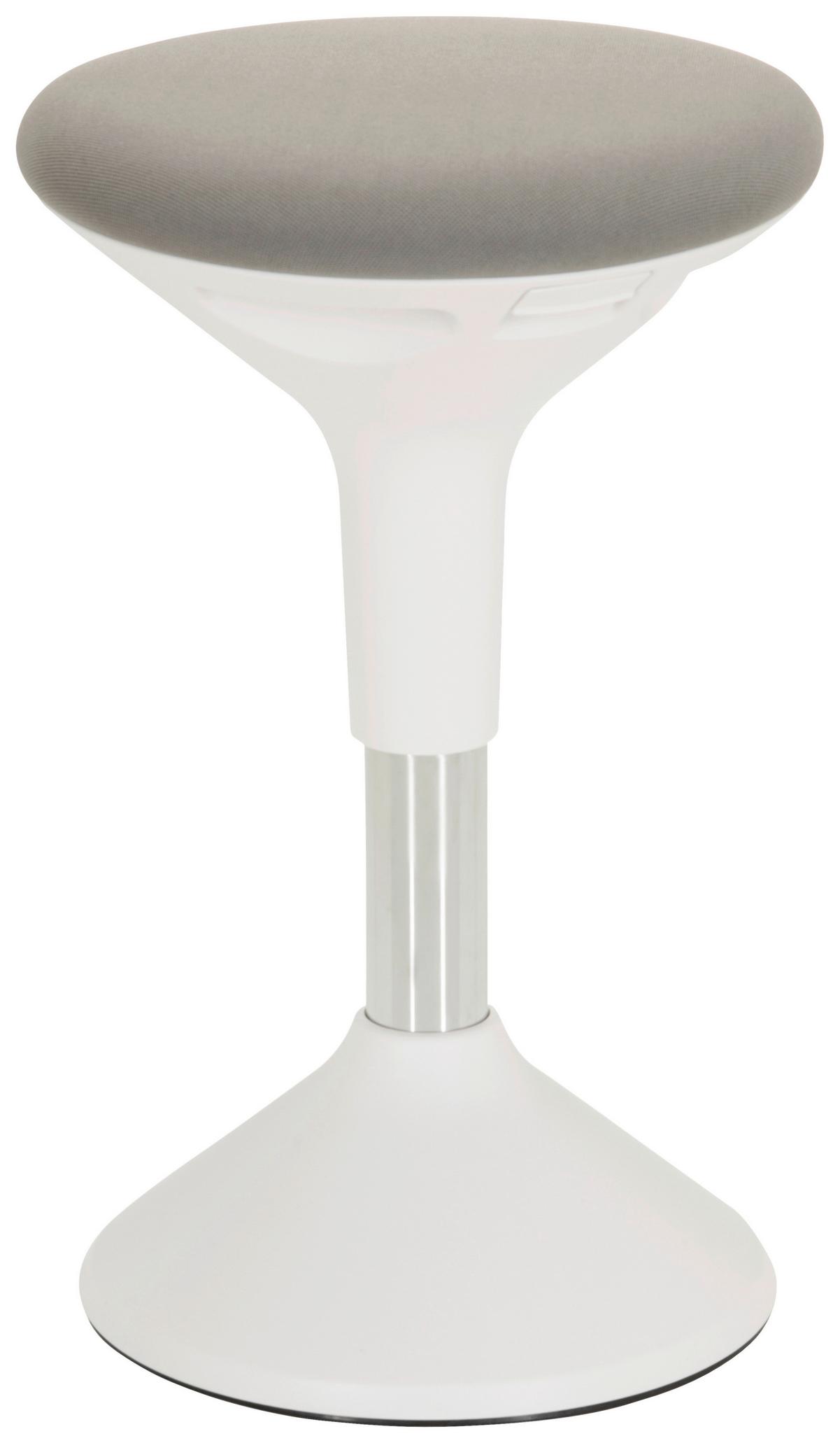 Bürohocker Balance Sit Ii W Grau/weiß - Weiß/Grau, MODERN, Kunststoff/Textil (28/43/28cm) - MID.YOU