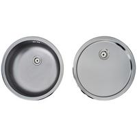 Spüle Respekta Rundbeckenset - Edelstahlfarben, Trend, Metall (44,6/17cm) - Respekta