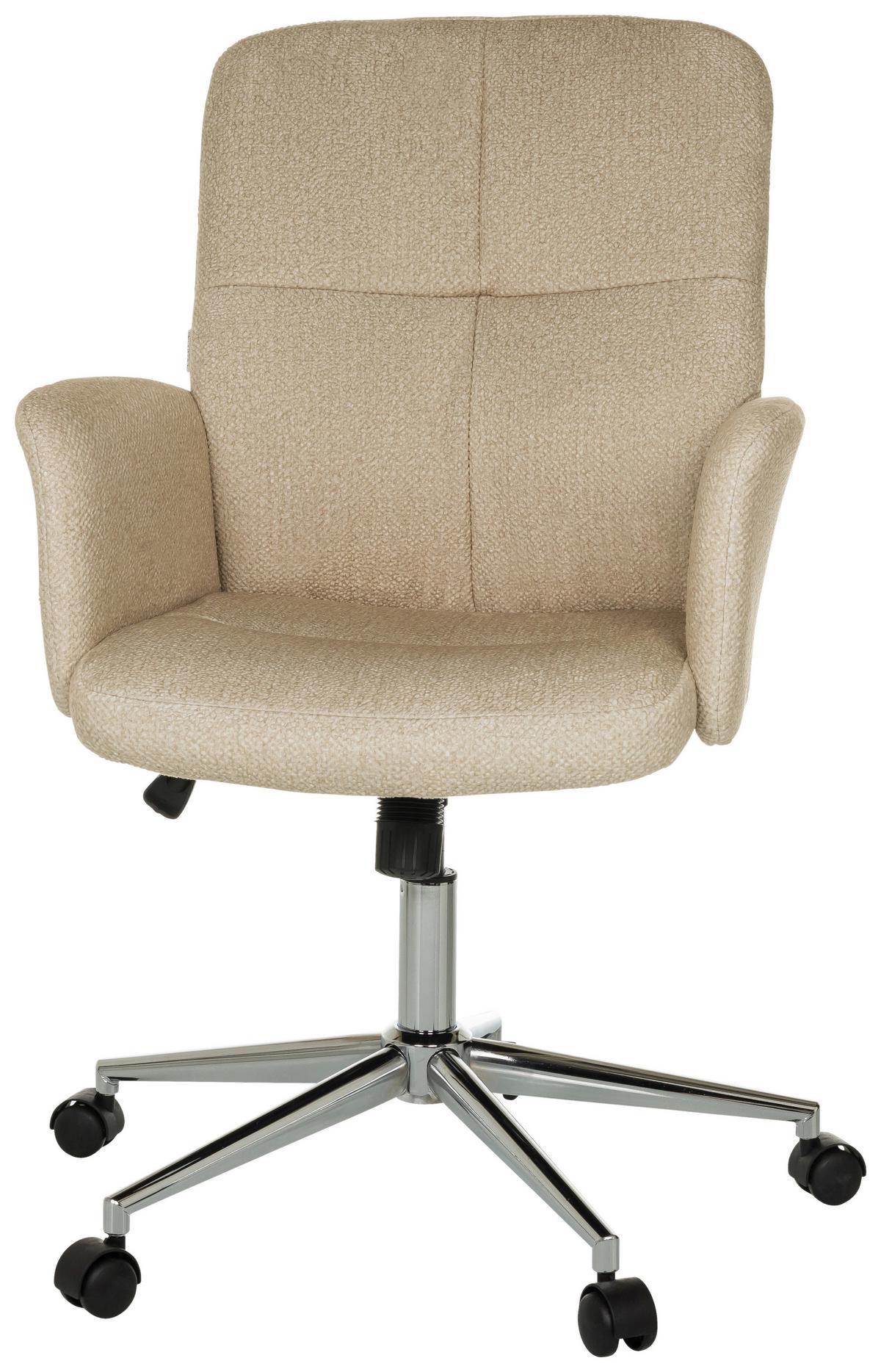 Drehstuhl Solao Beige B: 63 Cm - Beige/Silberfarben, MODERN, Kunststoff/Textil (63/98 - 108/67cm) - MID.YOU