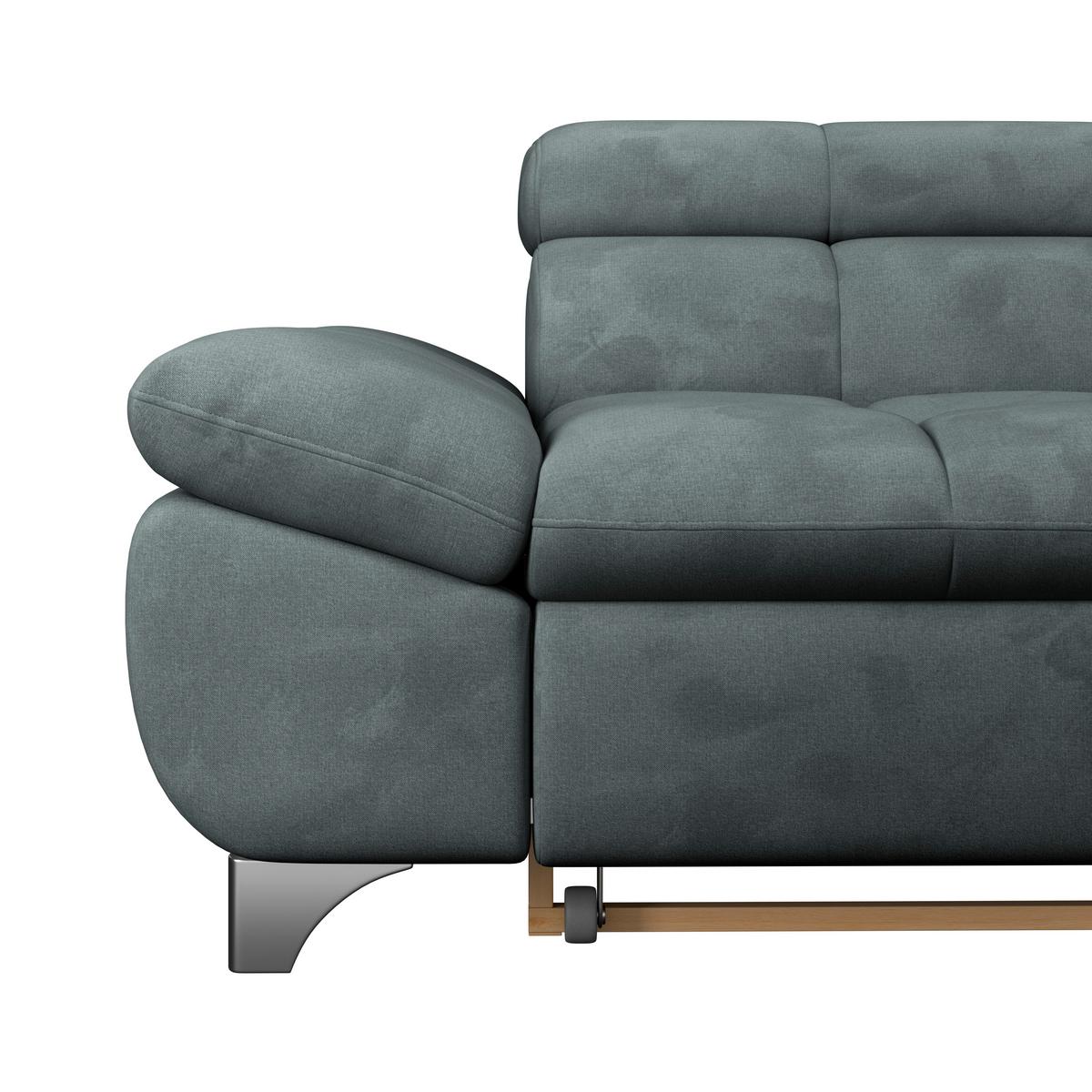Ecksofa Gemini Graublau, B: 312cm - Chromfarben/Mintgrün, KONVENTIONELL, Textil (312/234cm)