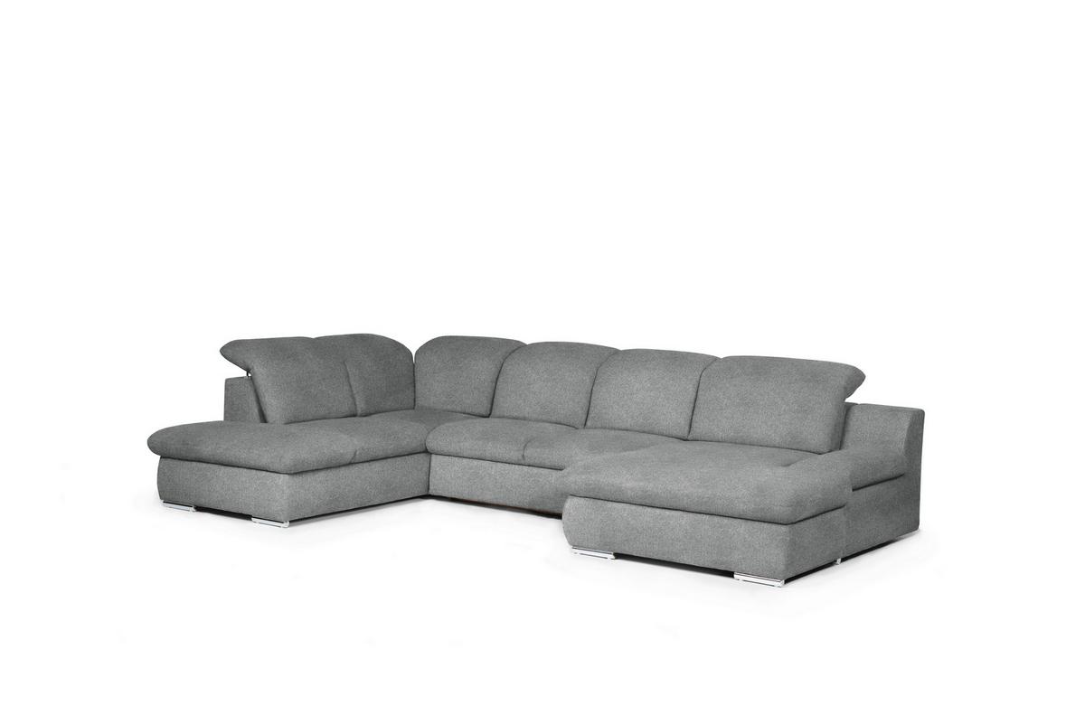 Wohnlandschaft Isona Dunkelgrau Isona - Chromfarben/Dunkelgrau, Design, Textil (212/353/165cm) - Livetastic