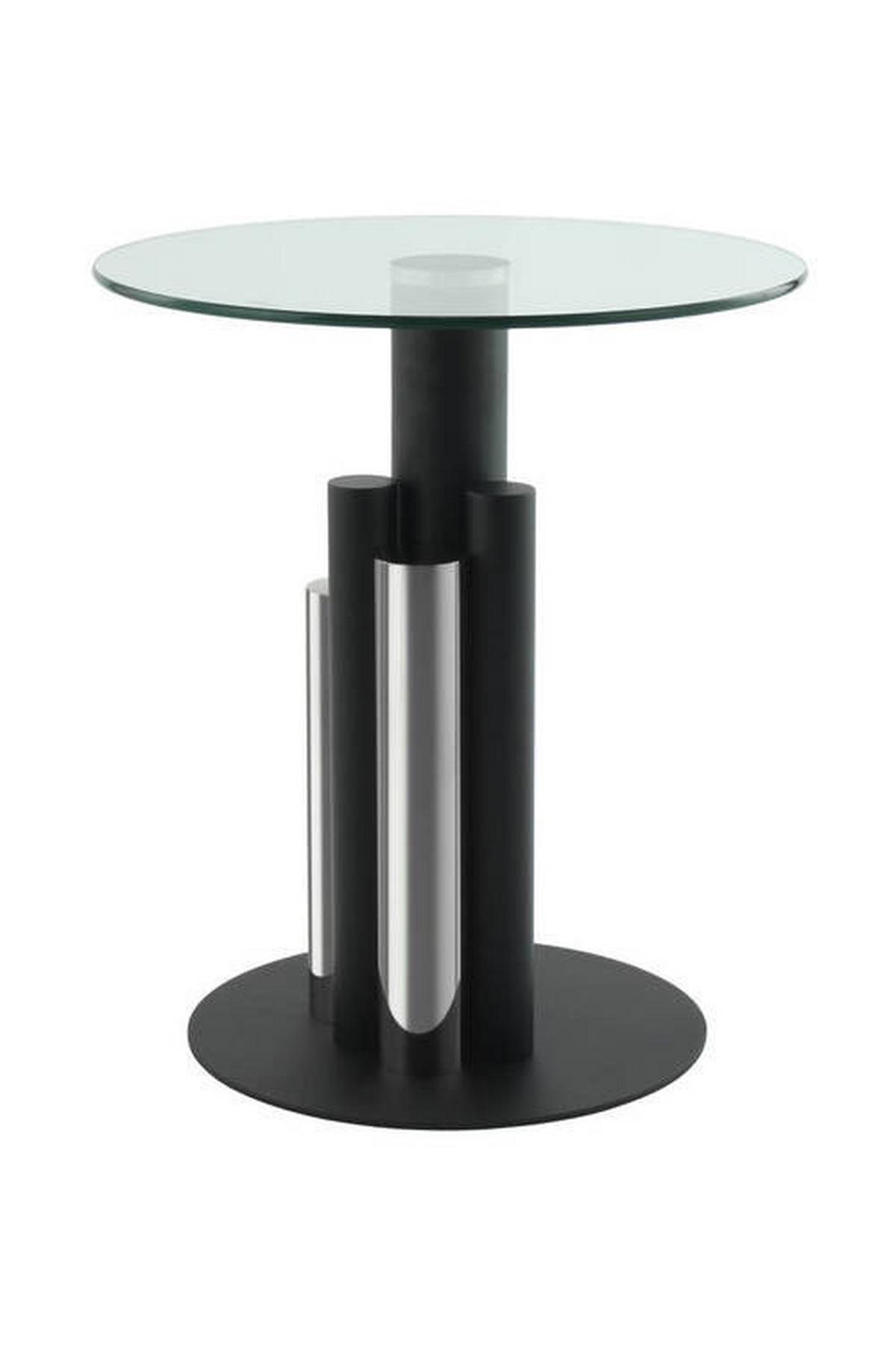 Beistelltisch Mit Glasplatte Rund Ontario, Klar/silber - Silberfarben, MODERN, Glas/Metall (46/46/52cm) - Kayoom