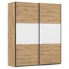 Schwebetürenschrank Neo Weiß Eiche Artisan Dekor - Alufarben/Weiß, MODERN, Holzwerkstoff (175/210/59cm) - Rauch Möbel