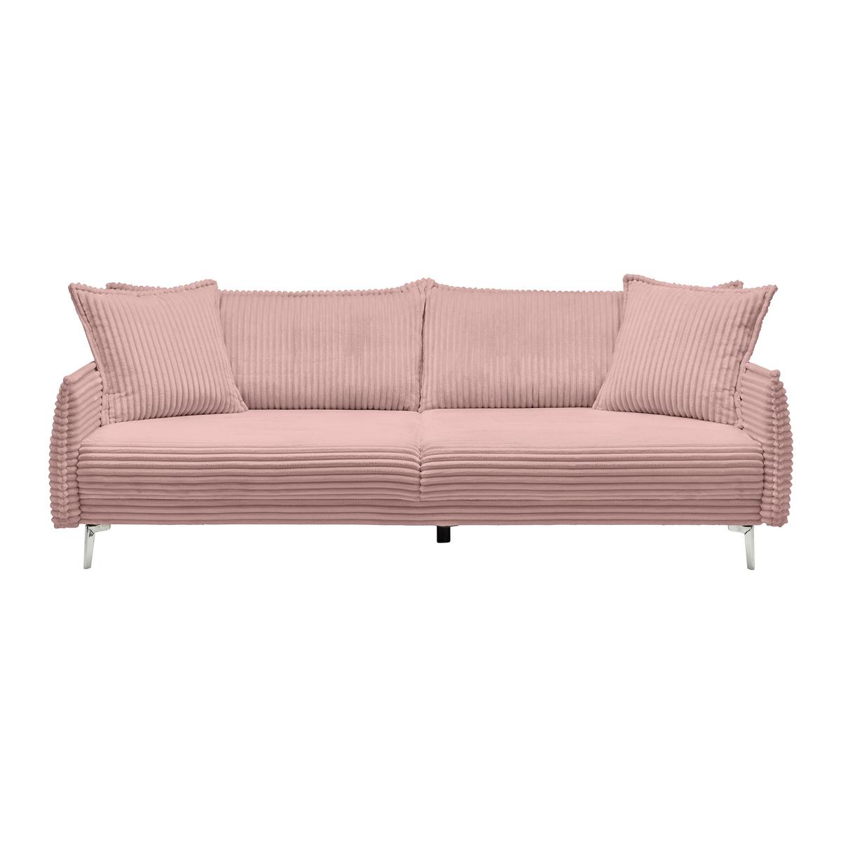 Velká pohovka Kiss KISS -TOP- - starorůžová/barvy chromu, Moderní, kov/dřevo (241/90/117cm) - Mömax