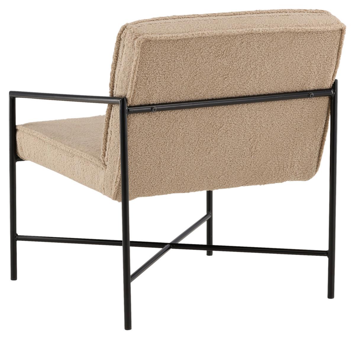 Sessel Rakel - Beige/Schwarz, Design, Textil/Metall (66/78/65cm) - Livetastic