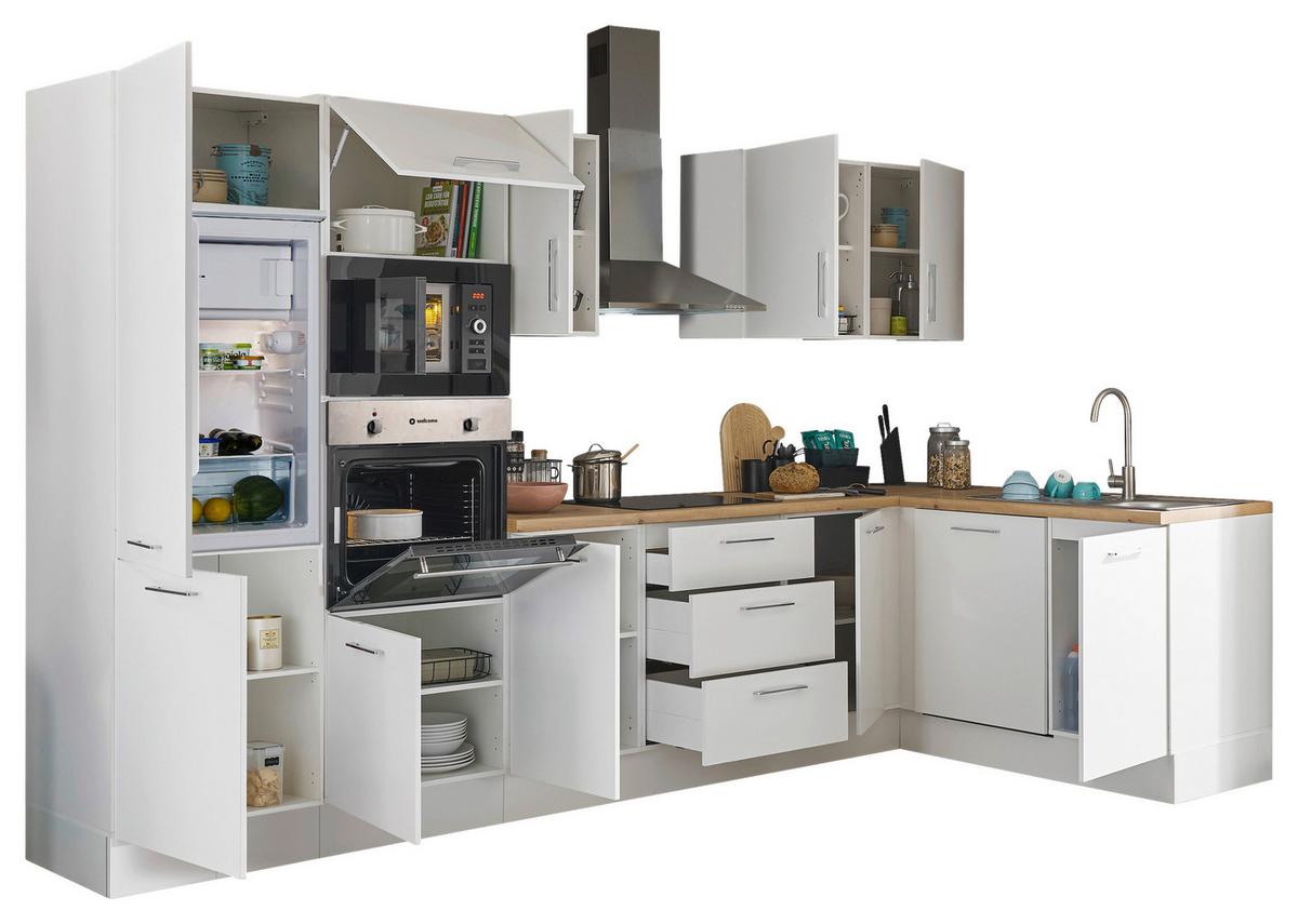 Eckküche Turin Weiss/Eiche Dekor 340x175 cm - Weiß/Eiche Artisan, Basics, Holzwerkstoff (340/175cm) - MID.YOU