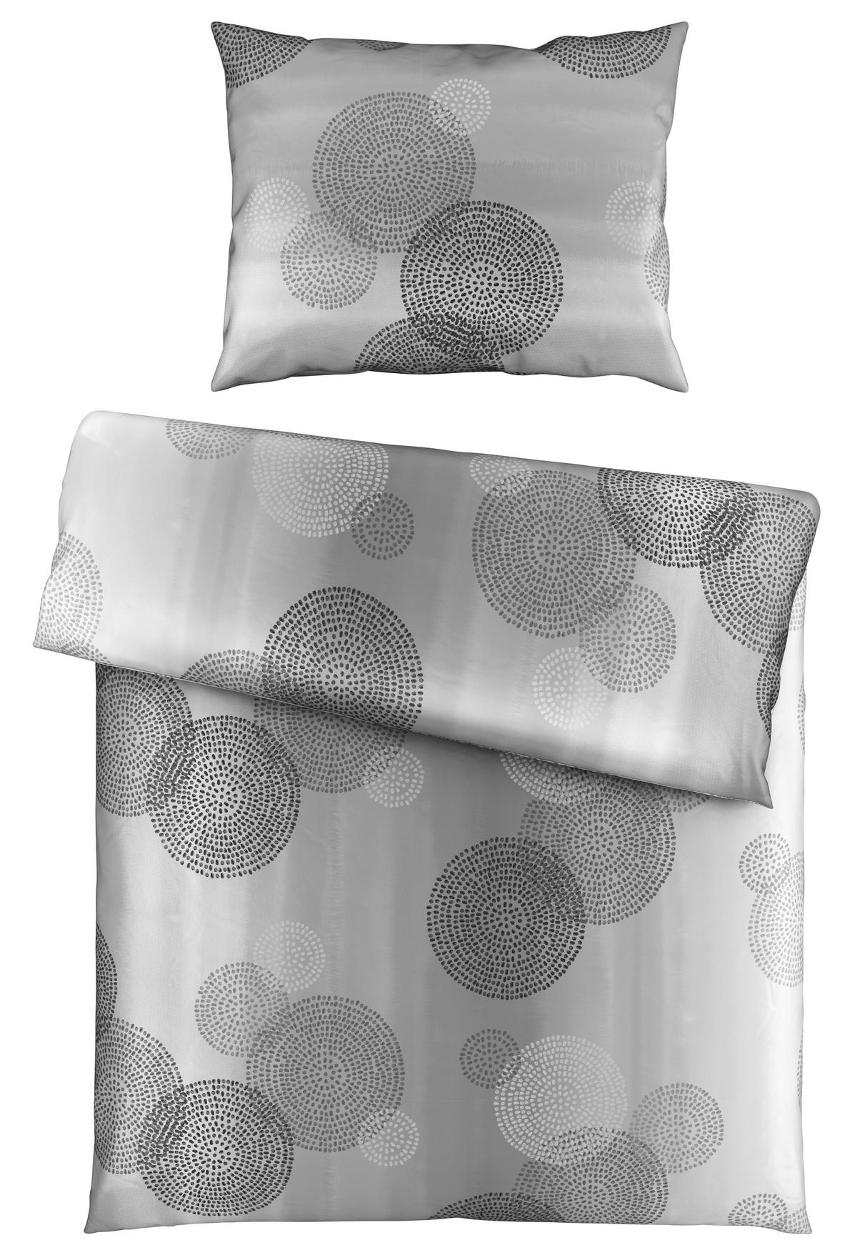 Bettwäsche 140x200 cm Rebecca Baumwolle Grau Kreise - Grau, ROMANTIK / LANDHAUS, Textil - James Wood