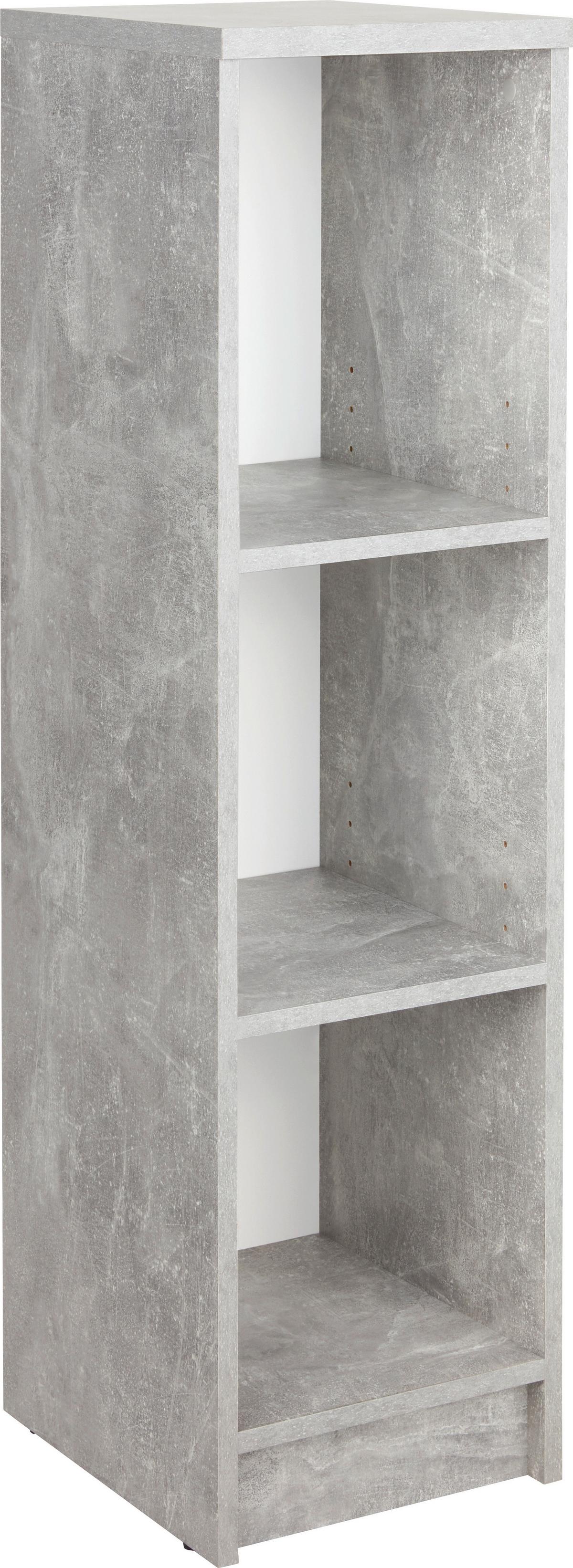 Regal 4-you New B: 30 Cm, Betonoptik/weiß - Schwarz/Weiß, MODERN, Holzwerkstoff (30/111,5/34,6cm)